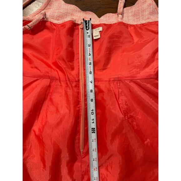 J. Crew womens Romantic Chic dress Size 12 Orange/white/Pink  pockets Sleeveless - Picture 11 of 12